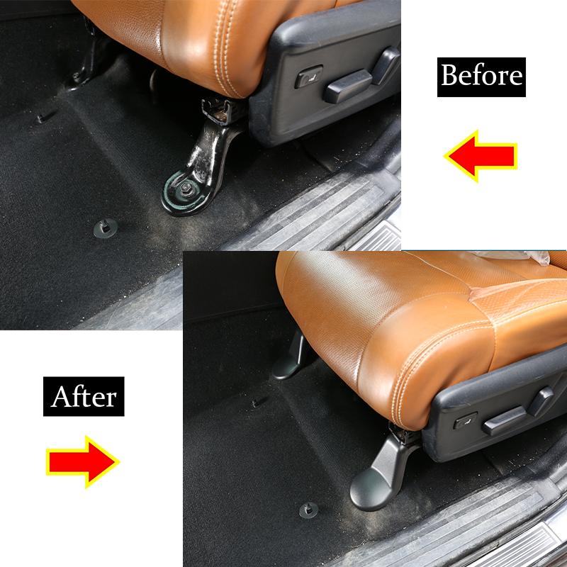 4pcs ABS Black Car Part Seat Foot Screw Protection Cap Decoration Cover For Toyota Tundra 2014- Interior Styling