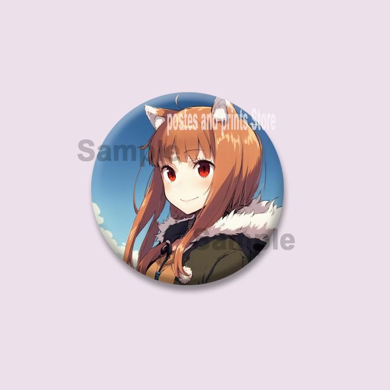 Cute Anime Spice and Wolf Enamel Badges Cartoon Manga Brooches for Backpacks Clothing Jewelry Accessories Circular Lapel Pins