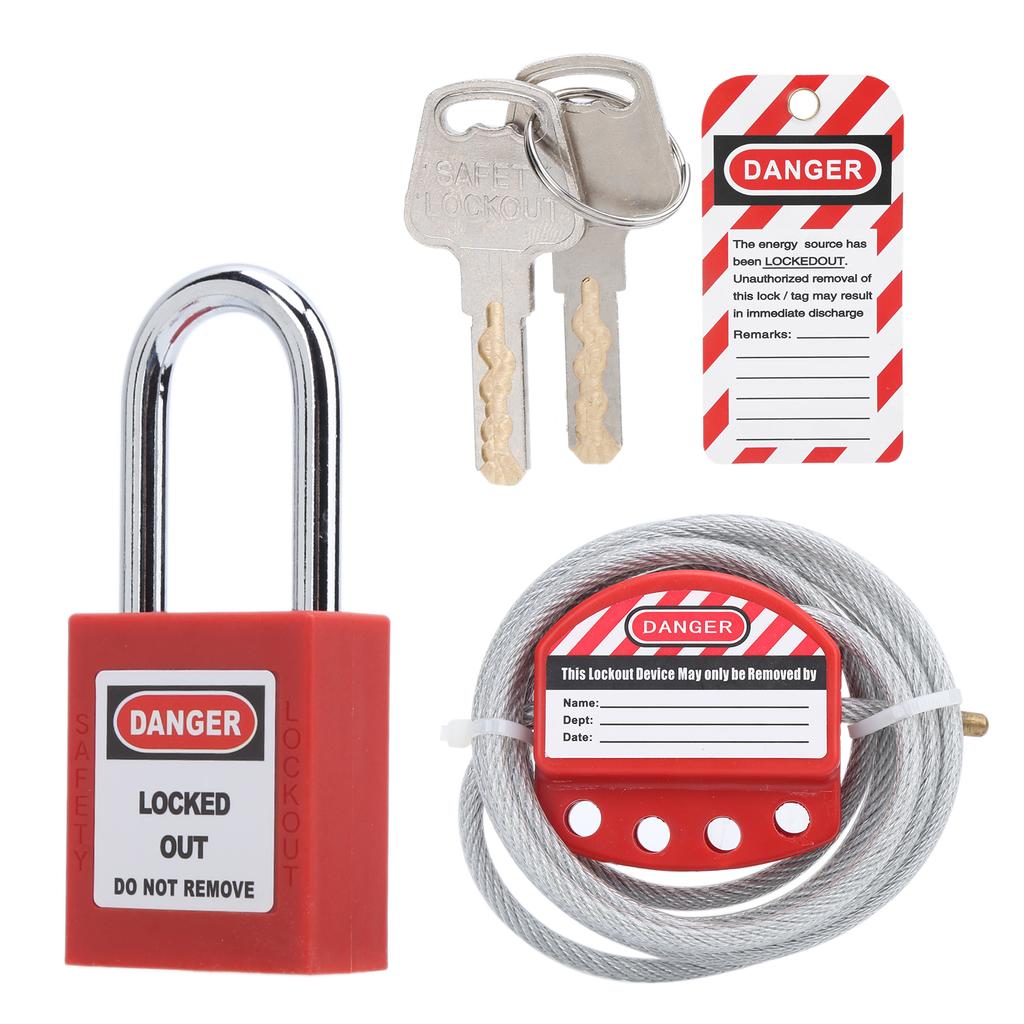 Cable Lockout Hasp Adjustable 6mm 0.24in Diameter 38mm 1.5in Length 4 Holes Stainless Steel