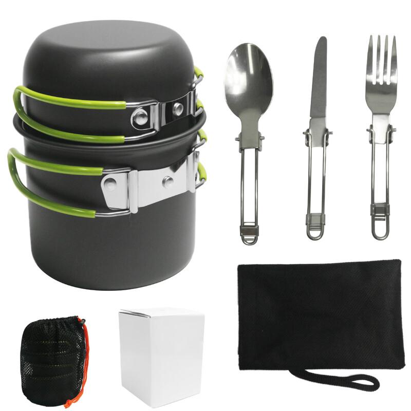 Portable Camping Cookware Set with Tableware