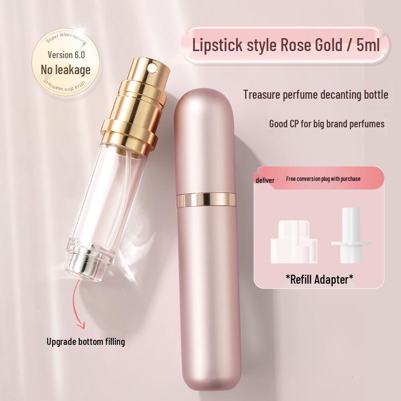 High-End 5ml Travel Perfume Decanter Bottle - Press-Type, Easy Fill, Mini, Convenient
