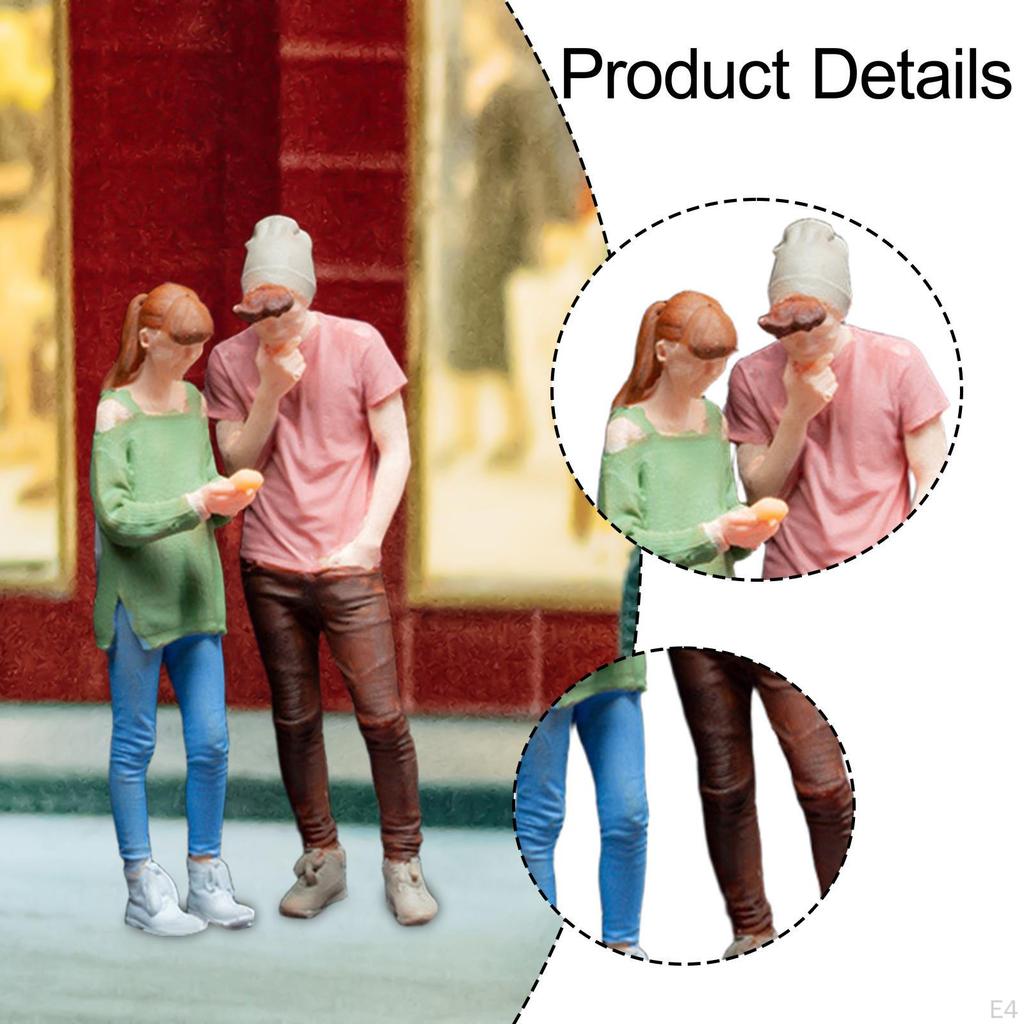 2 Pieces 1/64 People Figures Miniature Diorama Desk Decor Collectibles Crafts