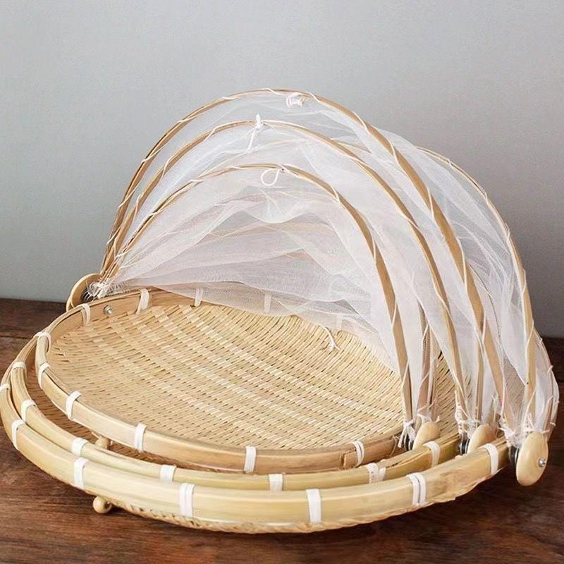 Handmade Bamboo Weaving Tray: Round, No Holes, Ideal for Drying and Storage of Vegetables and More