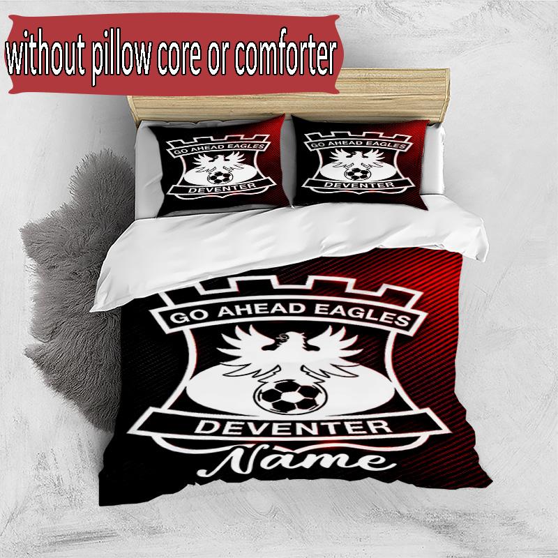 3pcs Duvet Cover Set (1*Duvet Cover + 2*Pillowcase, Without Core), Custom Name Go Ahead Eagles Pattern Bedding Set, Home Bedroom Decor Gift
