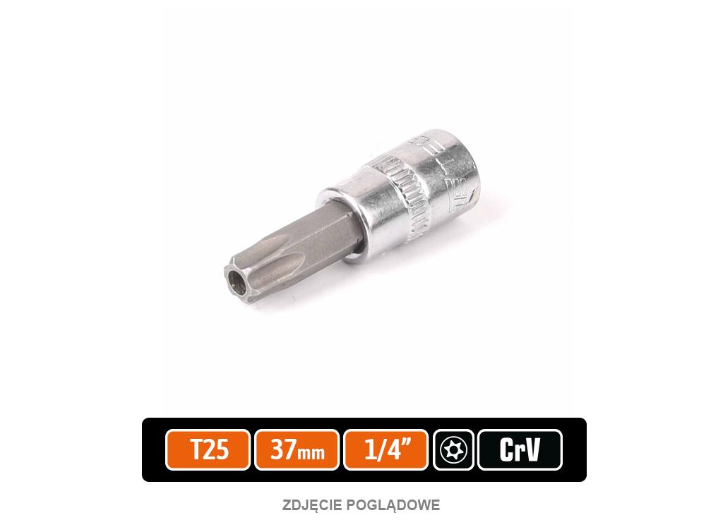 Klucz Nasadowy 1/4" Z Bitem Torx 37 Mm/T25 / (Z Otworem) / Teger