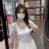 French Pure Desire White Lace Polka Dot Short-sleeved T-shirt Women's Summer Design Sweet Slim Top Ins