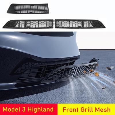 For Tesla Model 3 2026 2026 Highland Front Grill Mesh Bumper Grille Grid Inserts Air Inlet Vent Cover Trim Protector Accessories
