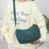 Korean Style Corduroy Shoulder Bag Cotton Cloth Canvas Handbag Solid Color Shoulder Bag  All-match
