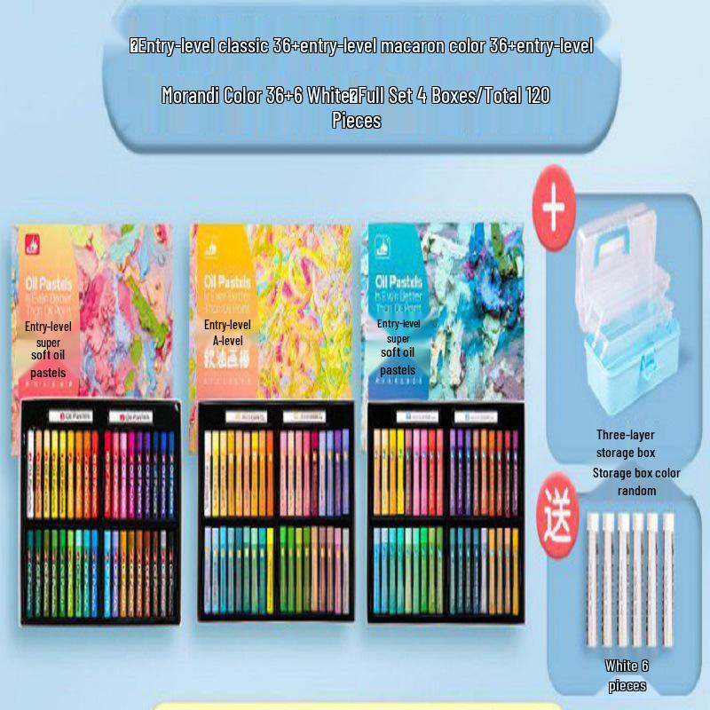Gao Er Le Soft Oil Pastels - 24/36/48 Colors Set for Primary School Students