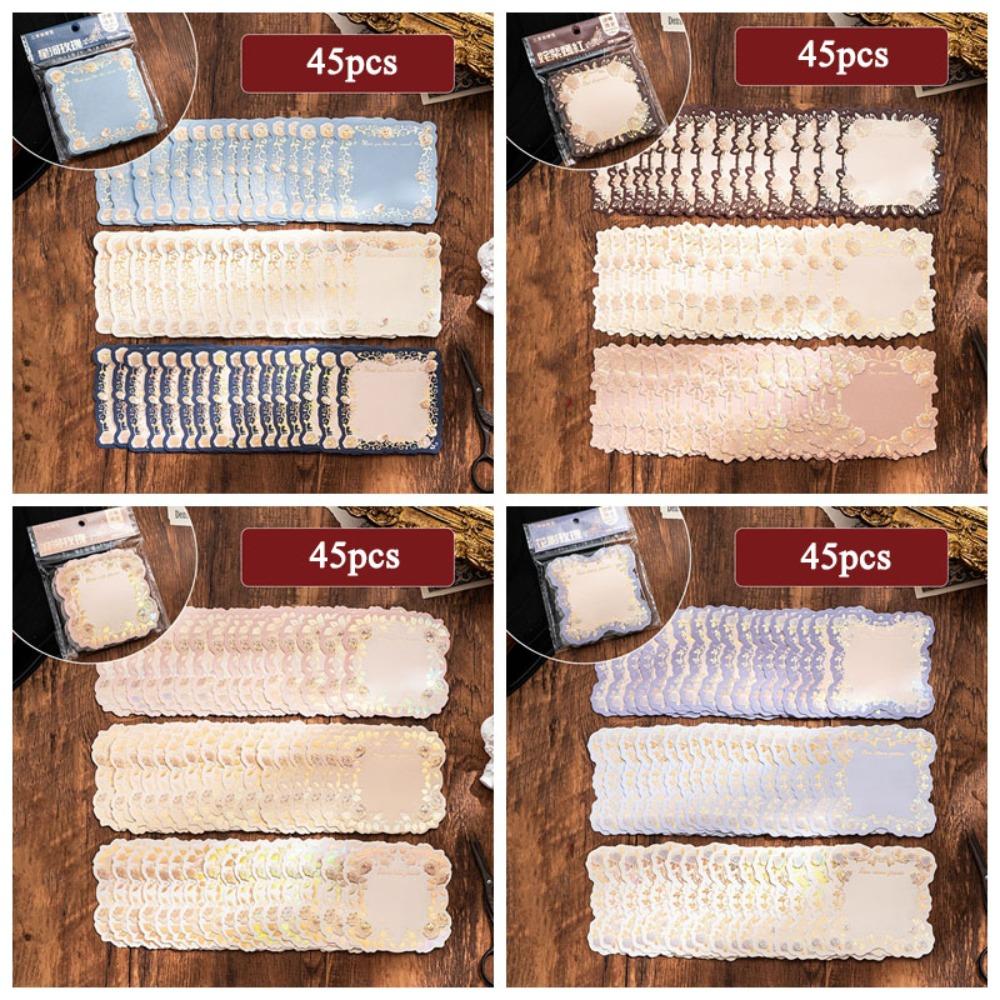 

180pcs Rose Pattern Embossed Sticky Notes Message Note Paper Hand Account Decoration 180pcs