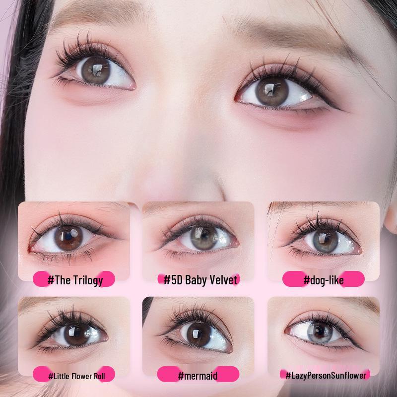 Sunflower Style Adhesive-Free Eyelash Stickers: Natural Realistic Dense Hard Stem False Eyelashes for Easy Application