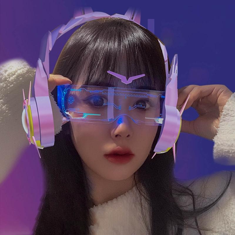 Decorative  Glasses Colorful Luminous Glasses LED Light Up Eyeglasses for Bar KTV Halloween  Party