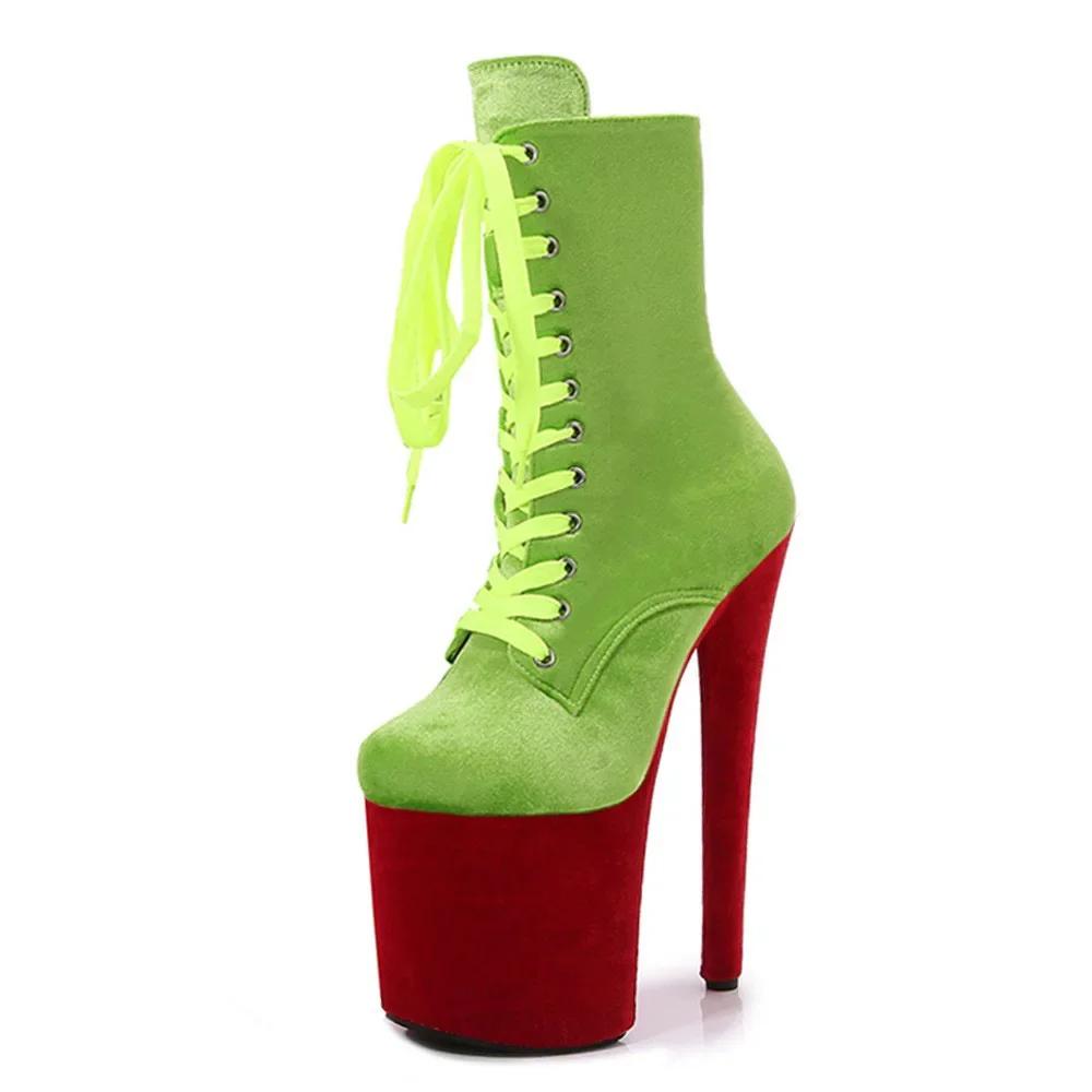 Fashion Top Sale 20CM Corduroy Surface Platform Women Shoes High Heeled shoesCustom Colors Boots Erotic Lap Pole Dancing Ankle Boots