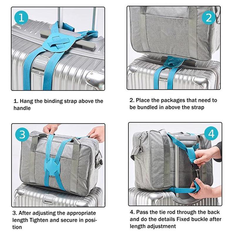 Popruh na zavazadla Elastický Nastavitelný Pás na kufr Pásková páska Popruh na upevnění zavazadel Bezpečný Pás proti krádeži Pro cestování
