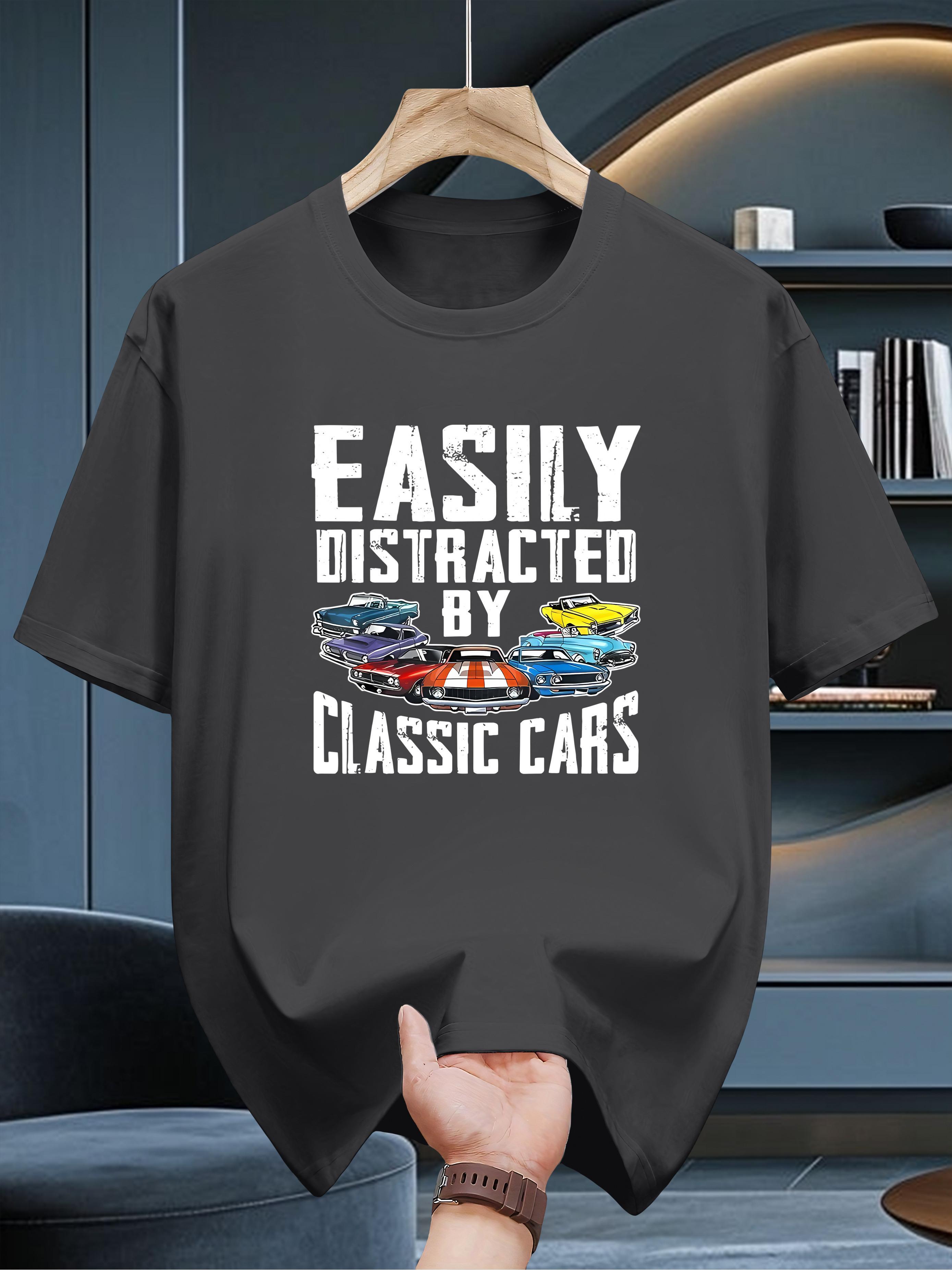 Graphic T-shirt - Easily Distracted by Classic Cars Design L
