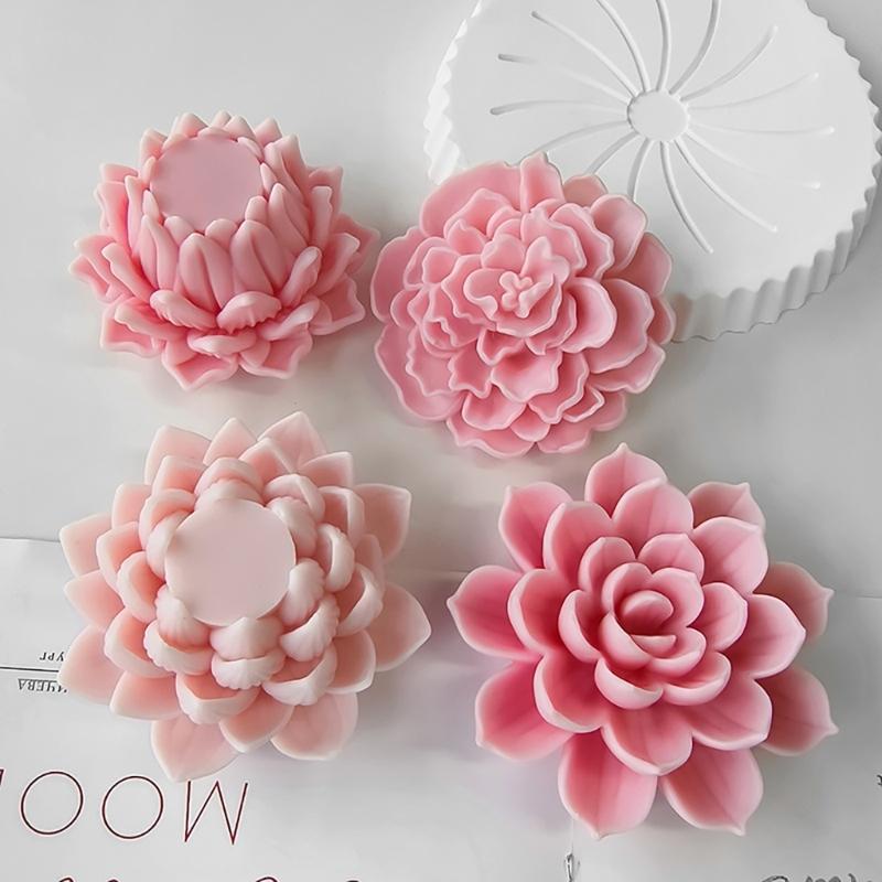 Flower Shaped Mould Silicone Scented Candle Mold 3D Aromatherapy Mould Home Decorations Mold Jewelry Making Tool