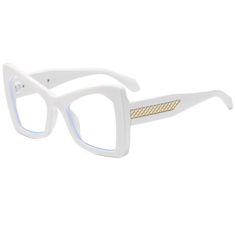 

Anti- Blue Lightweight Women s Magnifying Eyeglasses Elegant Full Rim Splicing Square Glasses Clear Lenses Stylish Reading Eyeglasses 0