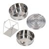 2-Tier Steam Pot 304 Stainless Steel Steaming Pot Durable Stackable Steamer  Pot-in-Pot Cooking