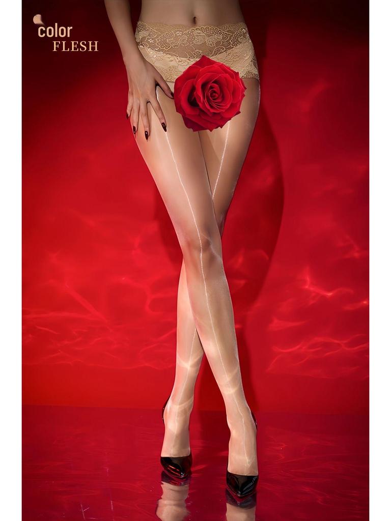 Little Matchmaker Ultra-thin Seamless Black Silk Stockings with Lace and Sweat-absorption for Summer