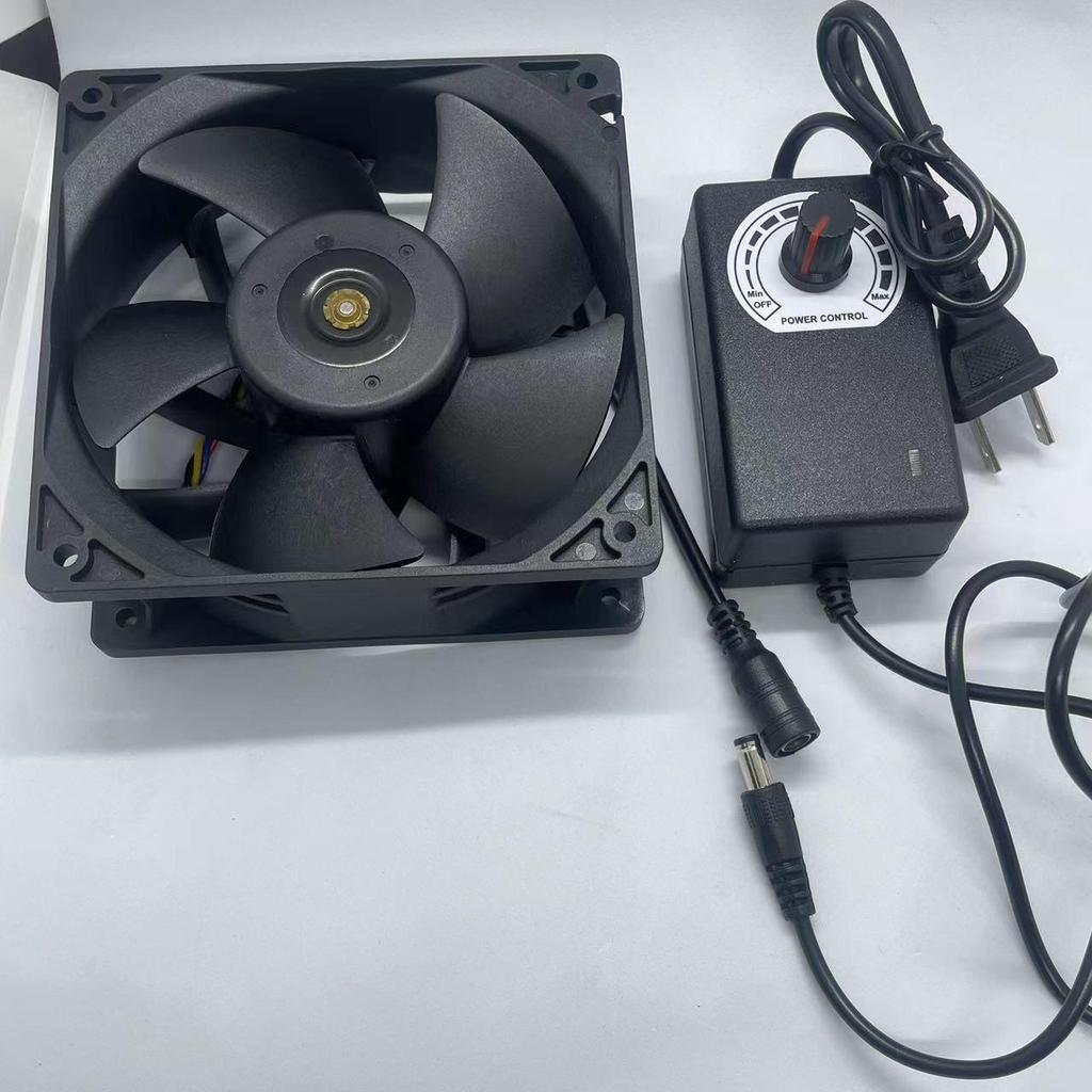 High Airflow PWM Double Ball Cooling Fan 12038 - 220V, 12V, 2.7A with Speed Control