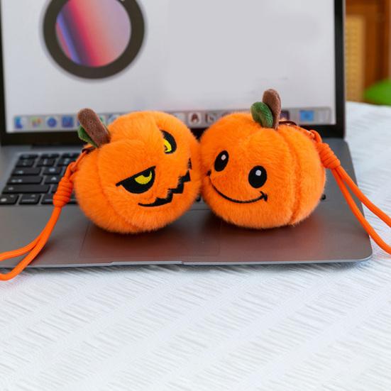 Funny Pumpkin Gifts Halloween Plush Keychain, Cute Spooky Stuffed Toy Pendant for Bag Keychain Keys, Soft Mini Doll Hanging Ornament Festival