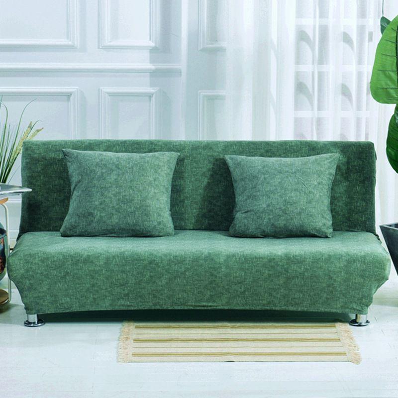 Solid Universal Stretch Color Folding Sofa Bed Cover Without Armrest Slipcovers