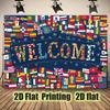 2D Global Country Flags Welcome Photo Booth Background Cloth