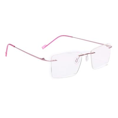 RSINC Brand Metal Style Flexible Memory Rimless Eyeglasses Frame Glasses |  6010-50-18-135-PINK-Rimless Flexible-2 34-6DZ0-P7AF