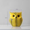Yellow Dots Animal Owl Pumpkin Bird Statues Ornament Home Room Sculpture Cute Fall Harvest Desktop Decoration Figurine