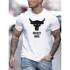 Summer Daily Casual Outdoor Street Short-sleeved Top Fashion 3D Bull Head Print Men's T-shirts