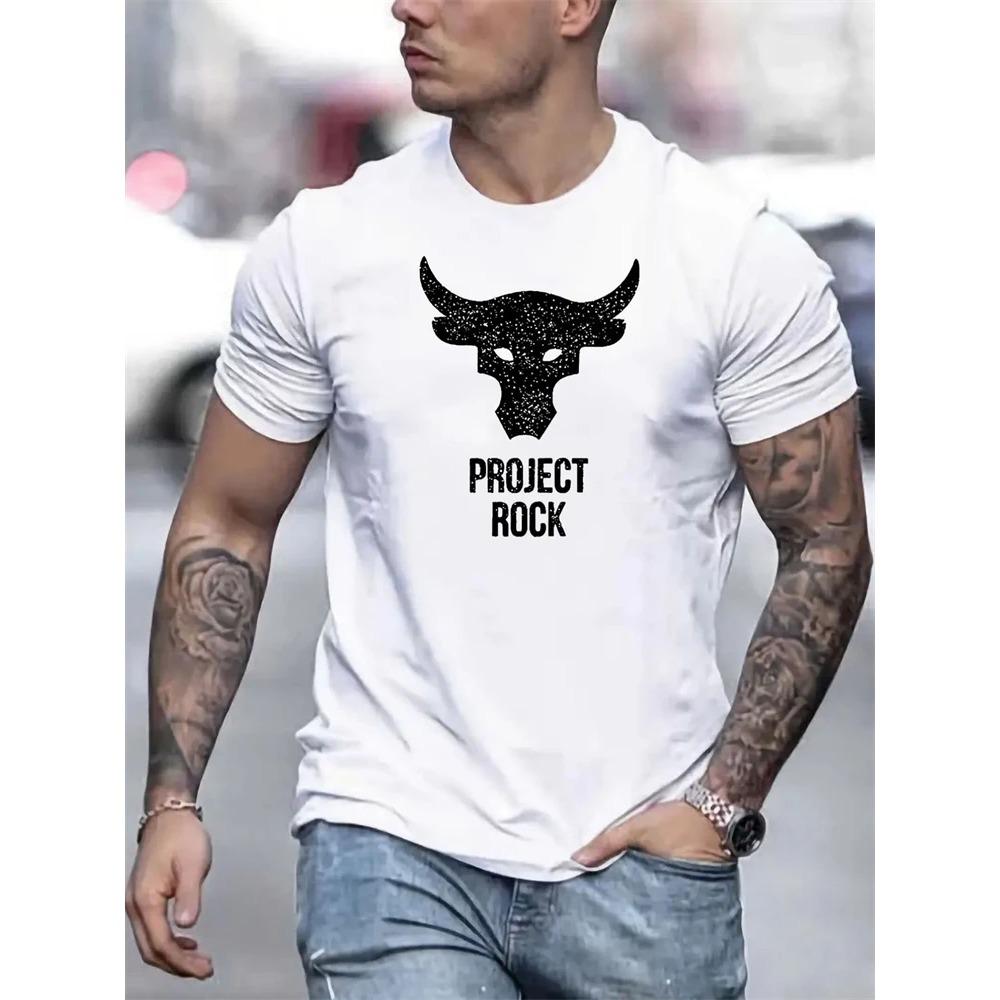 Summer Daily Casual Outdoor Street Short-sleeved Top Fashion 3D Bull Head Print Men's T-shirts