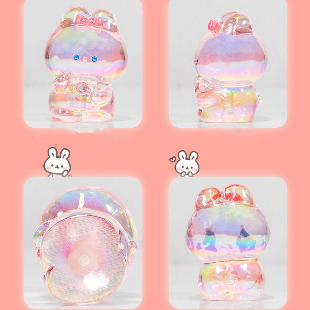 Statue Transparent Gradient Rabbit Dolls Candy Color Cartoon Model Toy  Couple Gifts