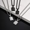 Vnox Cross Square Pendant Necklace for Men Women, Cross Pendant Collar with Stainless Steel Box Chain, Father's Day Dad Boy Gift