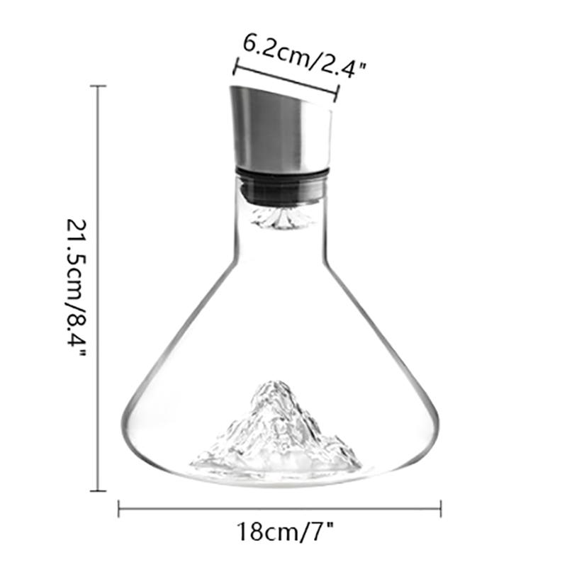 1500ml Kreativní karafa na víno Průhledný ledovec Bezolovnatý křišťál Špičkové domácí Červené doplňky Vinné barové sklo Karafy