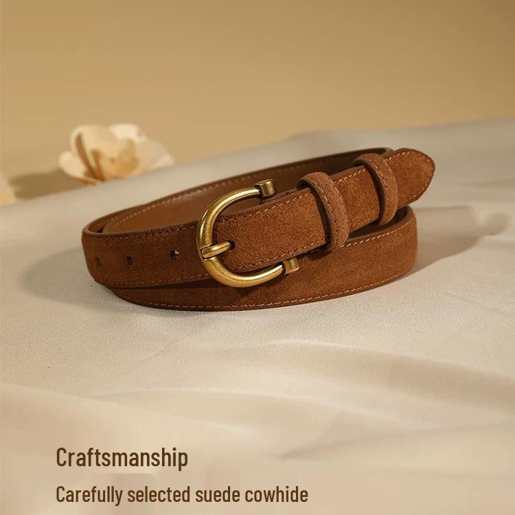 Women's Genuine Leather Red Ankara Fashion Belt for Jeans and Dresses