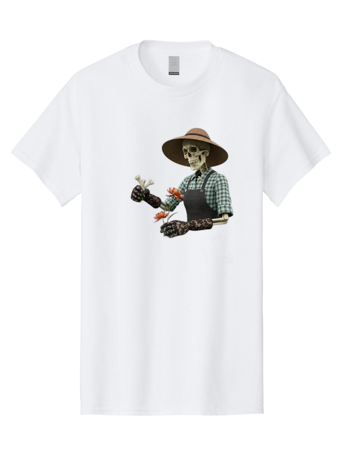 Skeleton-Gardener Mens Graphic Tee, 100% Cotton, Casual Summer Wear S
