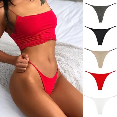 Kvinnor Sexiga Stringtrosor Tunna Band Polyester G-string Trosor Mjuka Plus Size Låg Midja