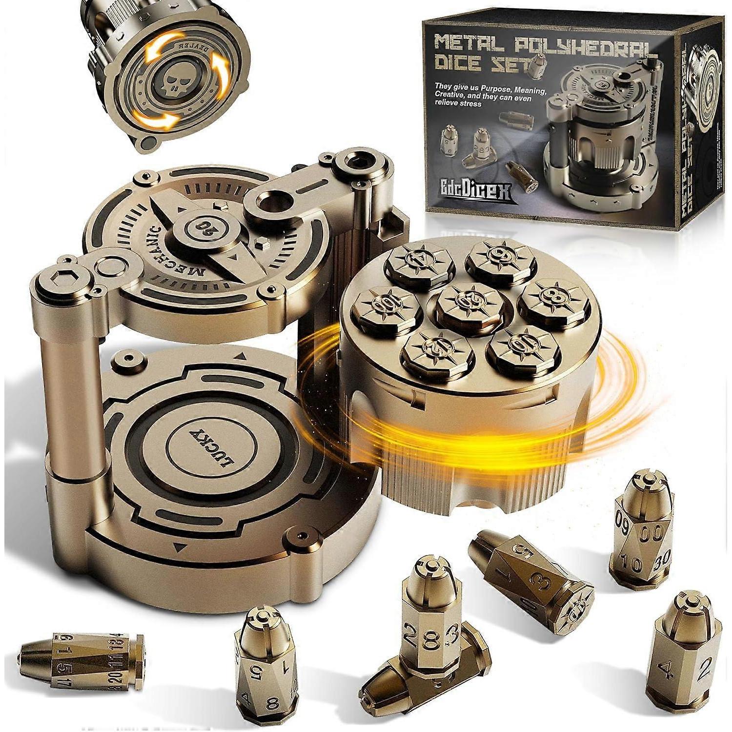 Metal Polyhedral Bullet Dice Set of