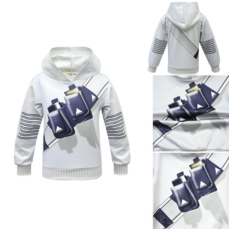 Marshmallow Dj Cosplay Costume Kids Hoodie  Pants Mask Fancy Dress Set Clothes
