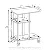 Furinno U-Shaped Side Table with Casters, Espresso/Black [Officially Imported from Japan]