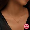S925 Sterling Silver Paperclip Necklace Women'S Round Opal Round Strong Light Neck Chain Casual Daily
