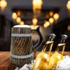 350ml Handgjord Trämugg för Öl, Mangoträ med Sheesham-finish, Tunna-stil, Lättviktig & Hållbar, för Hantverksöl, Hemmabar, Kafé, Fest, Gåva
