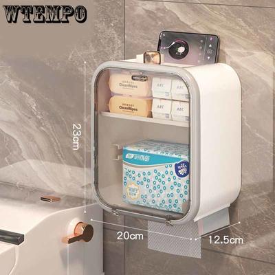 Toilet Paper Holder Waterproof Tissue Storage Box Wall Mount Toilet Roll Organizer Bathroom Accessories Sets