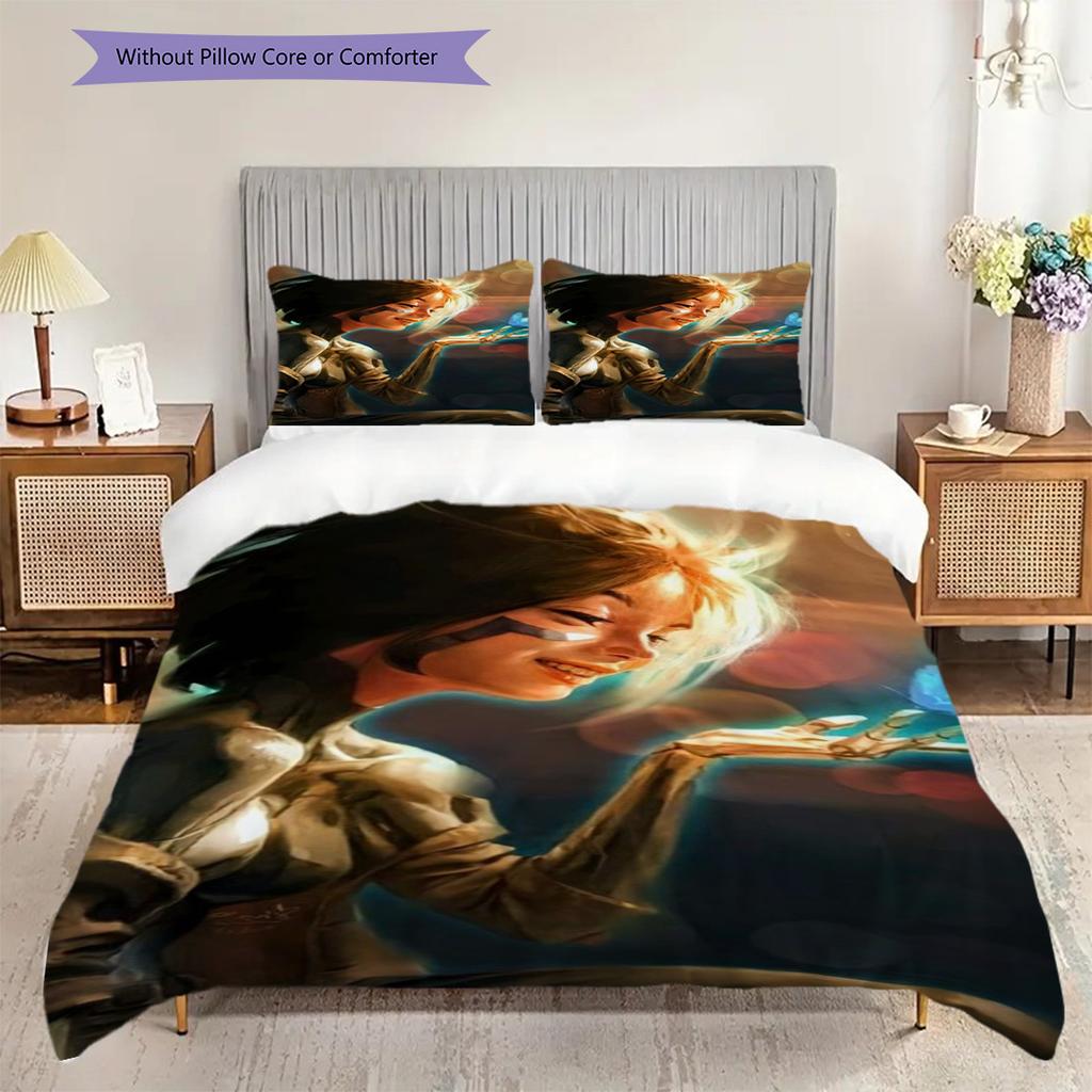 Alita Battle Angel Futuristic Warrior Three-piece set (1 * duvet cover + 2 * pillowcase, without core) 2D Flat Soft and comfortable