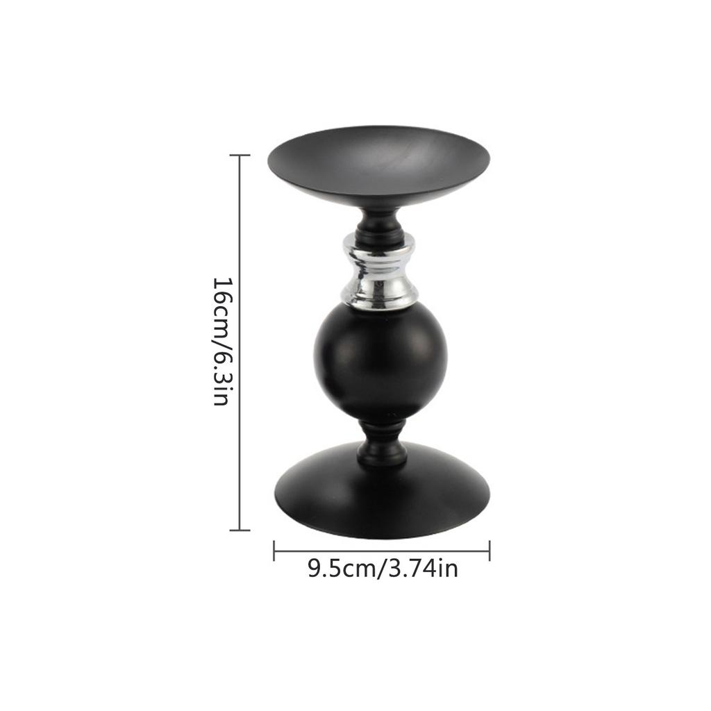 Pillar Candle Holder Set of 3-6.3", 7.8", 9.8" H Candlestick Candle Holder Stand, Vintage Candlestick for Home Decor, Dinning, T