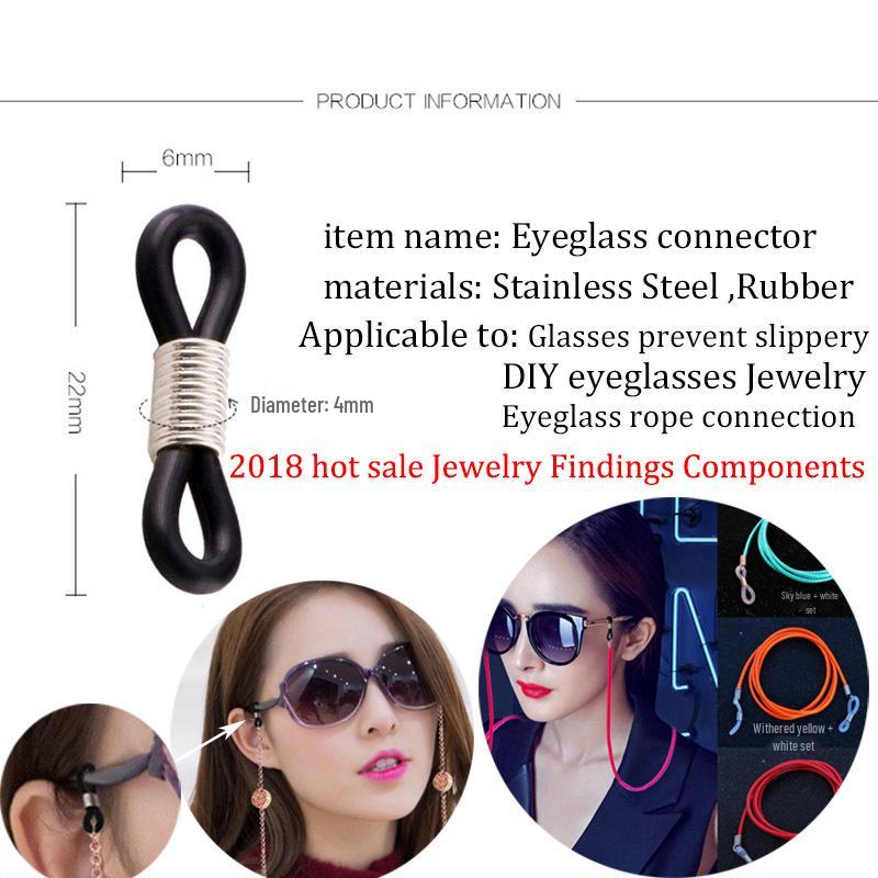 DIY Eyeglass & Mask Chain: Anti-loss Figure 8 Candy Color Rubber Link