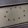 High Version of The Ten-flower Necklace Lucky Four-leaf Clover 10-flower Necklace Clavicle Chain Agate Women's Necklace