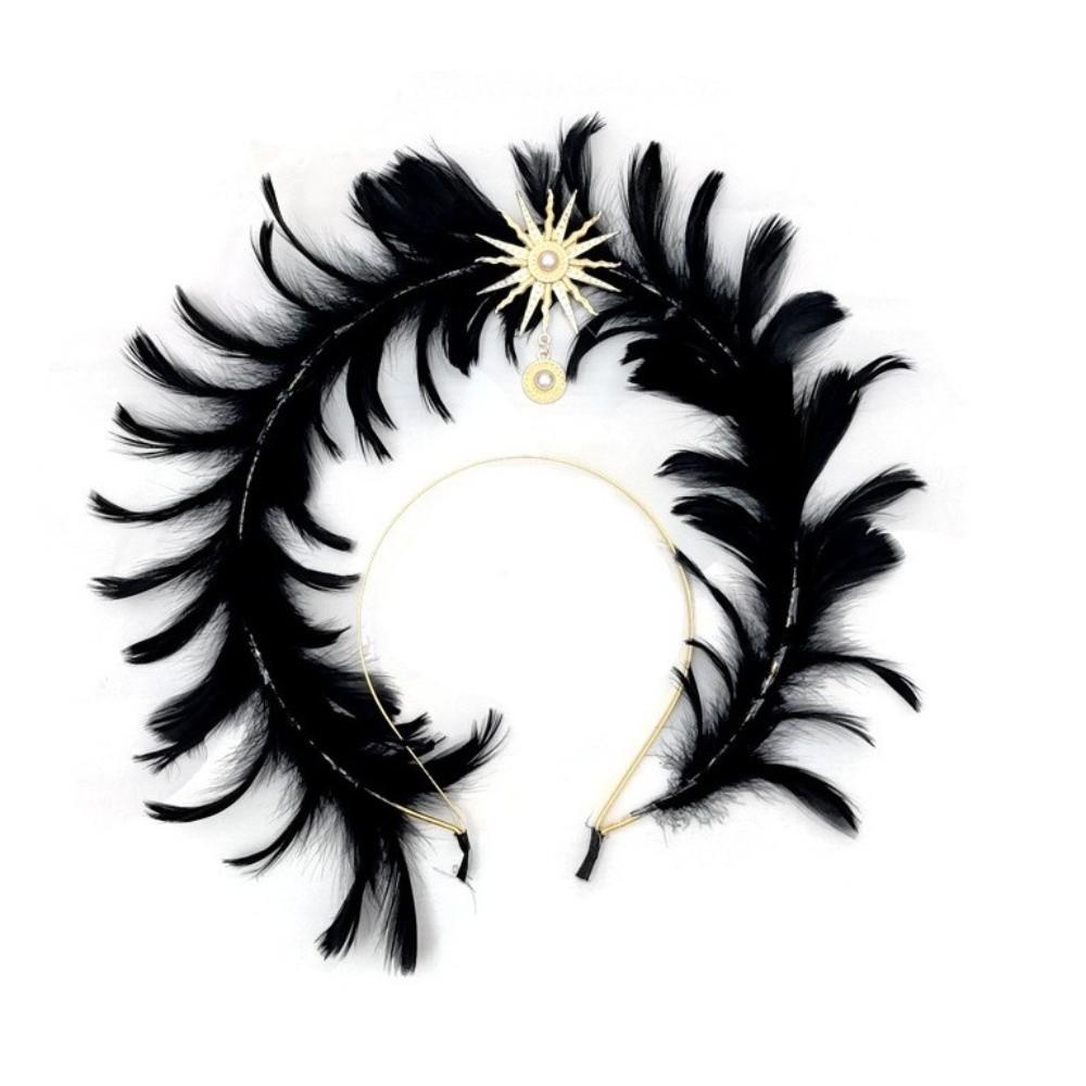Dress Up Props Feather Halo Crown Headband Double Layer Wing Hair Hoop  Christmas Party