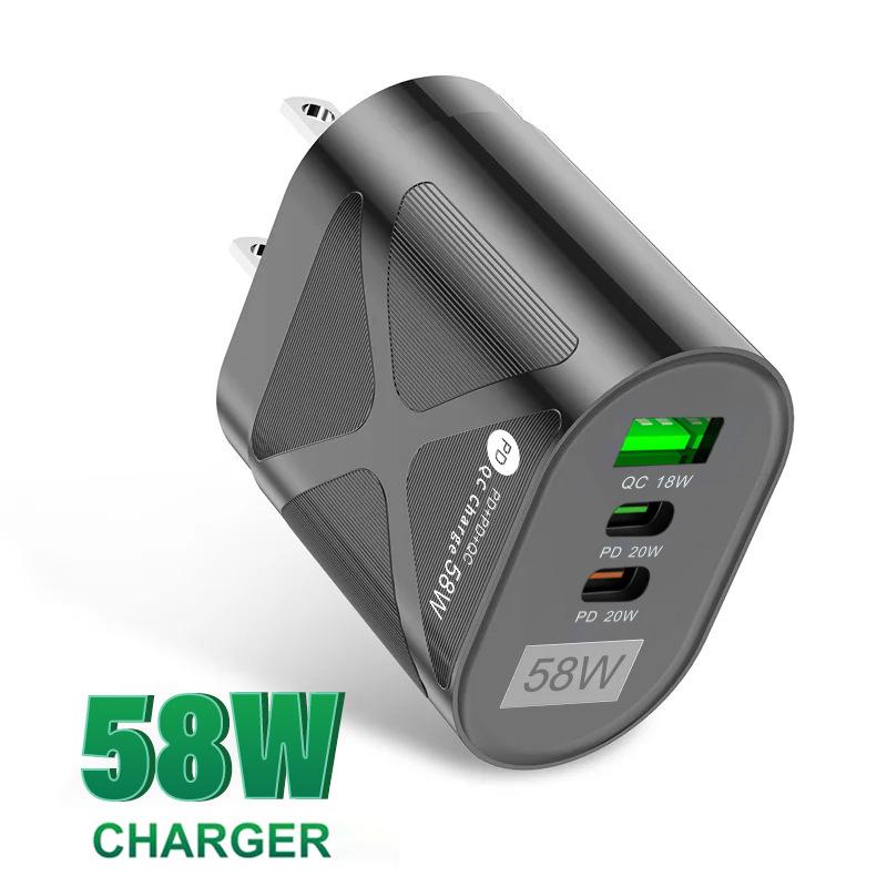 PD33W QC3.0 Multi-Port 65W GaN Fast Charger, 9V/12V US Standard
