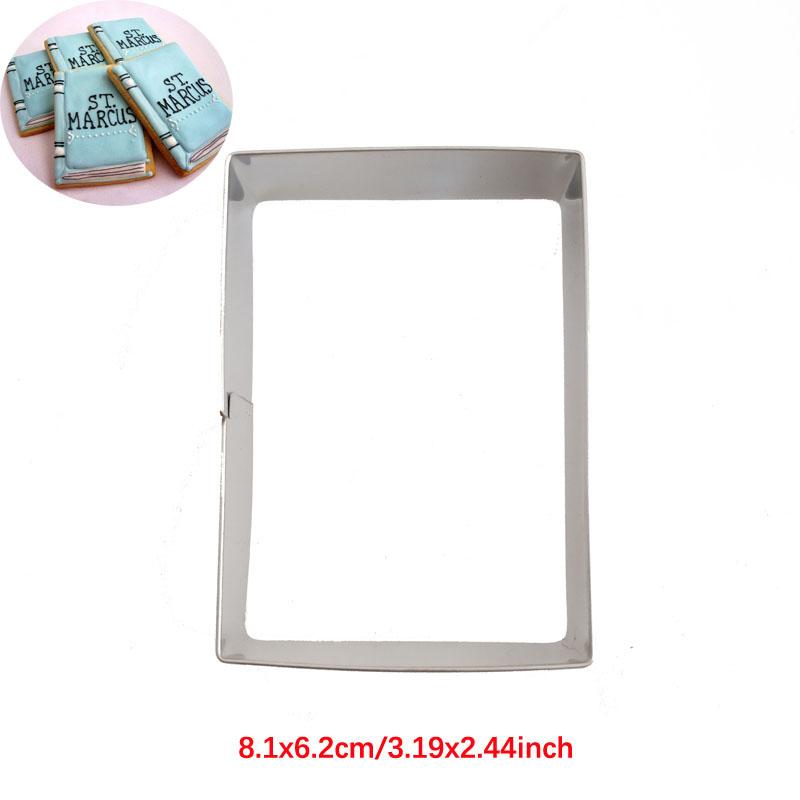1pcs Pencil Book Stainless Steel Cookie Cutter Biscuit Mold Sugarcraft Fondant Cake Cupcake Decor Tool Kitchen Bake Pastry Shop